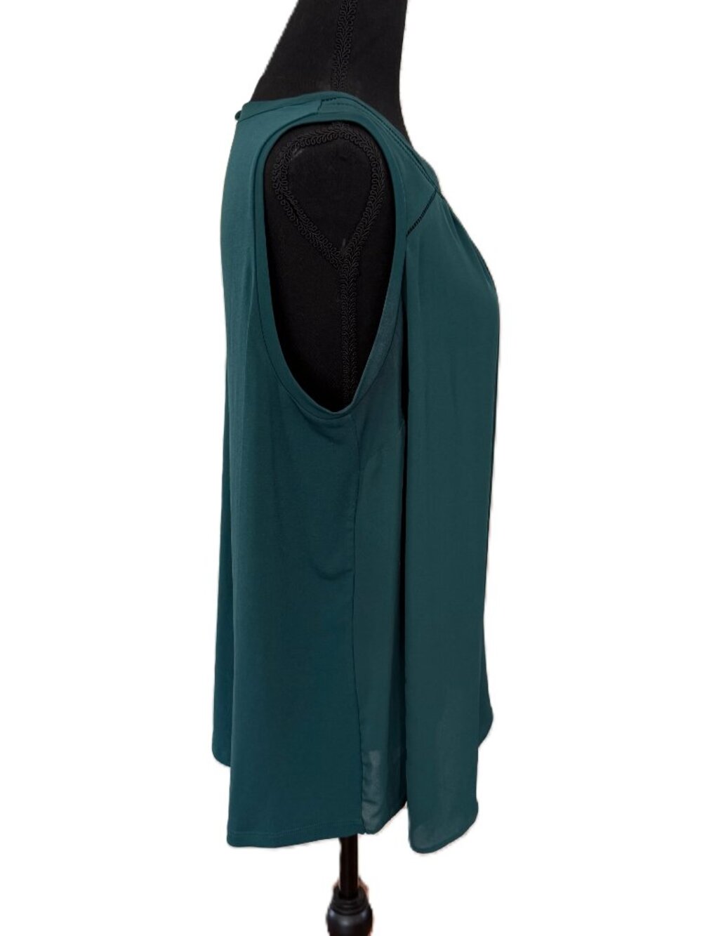 41 Hawthorn | Teal Lace Detail Tank Blouse | 1X - Picture 9 of 10